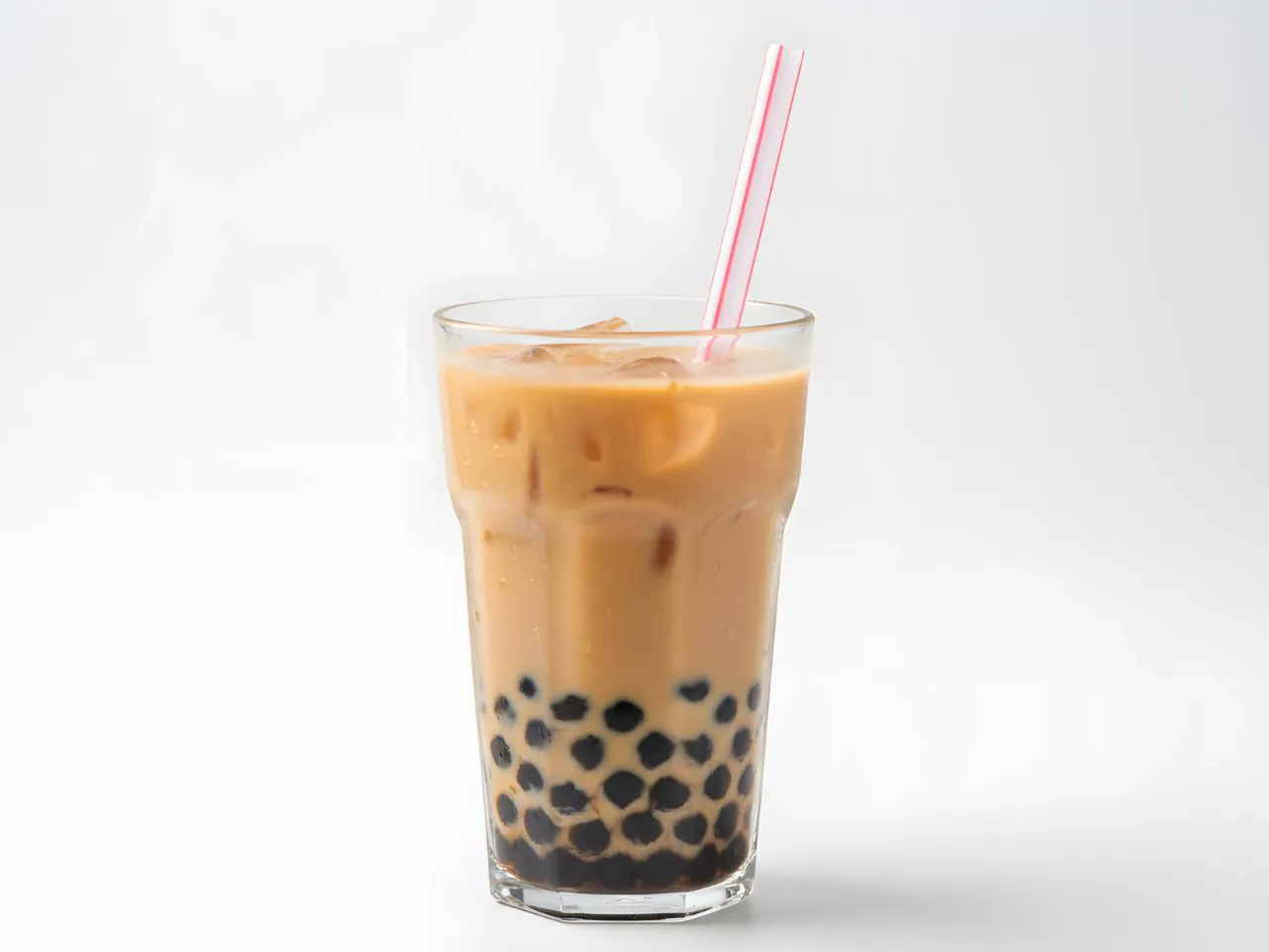 Classic Taiwanese milk tea with black boba at Fuzhou Milk Tea, a Barbecue & Milk Tea Shop in Brooklyn
