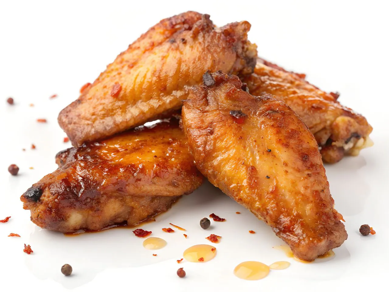 Crispy spicy grilled chicken wings with chili seasoning at Fuzhou Milk Tea, a Barbecue & Milk Tea Shop in Brooklyn